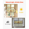 VEVOR Stained Glass Window Panel, 32" x 11" Tiffany Style Hanging Transom Window Panel with Chain, Large Horizontal Rectangle Stain Glass, Vintage Traditional Art Handcrafts for Kitchen Home Decor