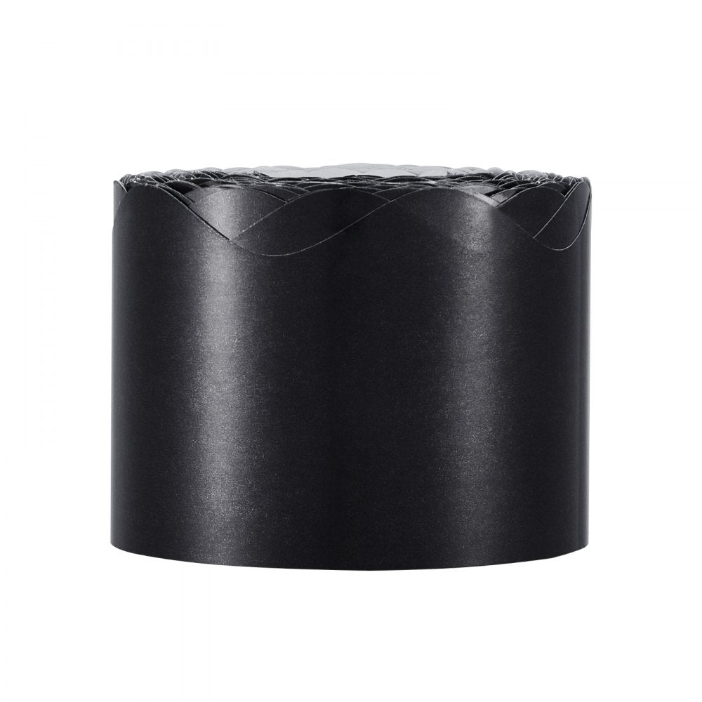 VEVOR Bulletin Board Border, 65.6 Feet Rolled Border Trim, Scalloped Bulletin Board Paper with Wavy Line Design, Classroom Border for Bulletin Board, School, Classroom, and Locker Decoration, Black