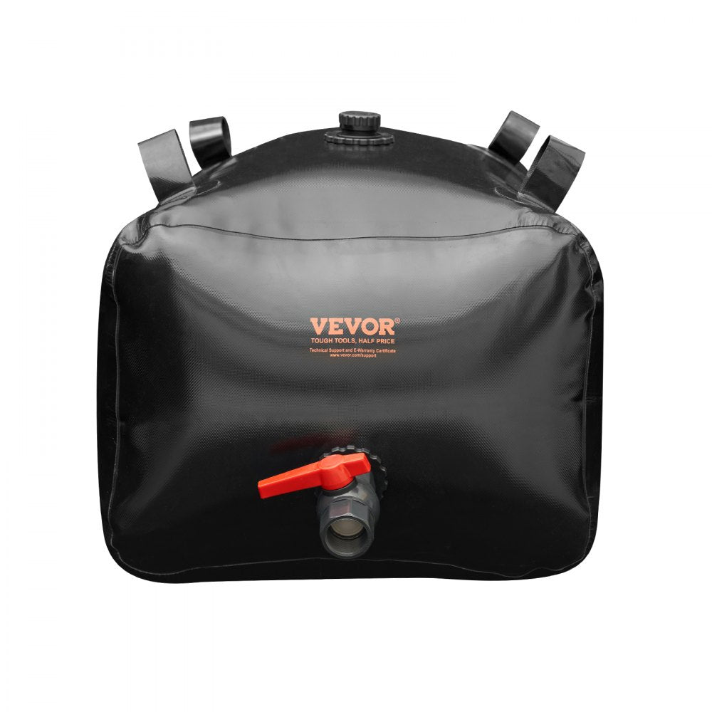 VEVOR 113 L/29.85 Gal Water Storage Bladder, Portable RV Water Tank, 1000D PVC Collapsible Water Storage Containers, Soft Water Bag, Water Bladder, Fire Prevention, Camping, Emergency Water Use, Black