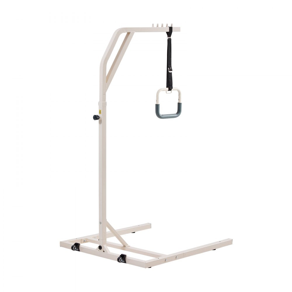 VEVOR Trapeze Bar for Bed Mobility, Height-Adjustable Free Standing Trapeze Bar with 2 Wheels, 300LBS Capacity Bed Pull Up Assist for Elderly Disabled, Ideal for Hospital, Nursing Home & Home Care
