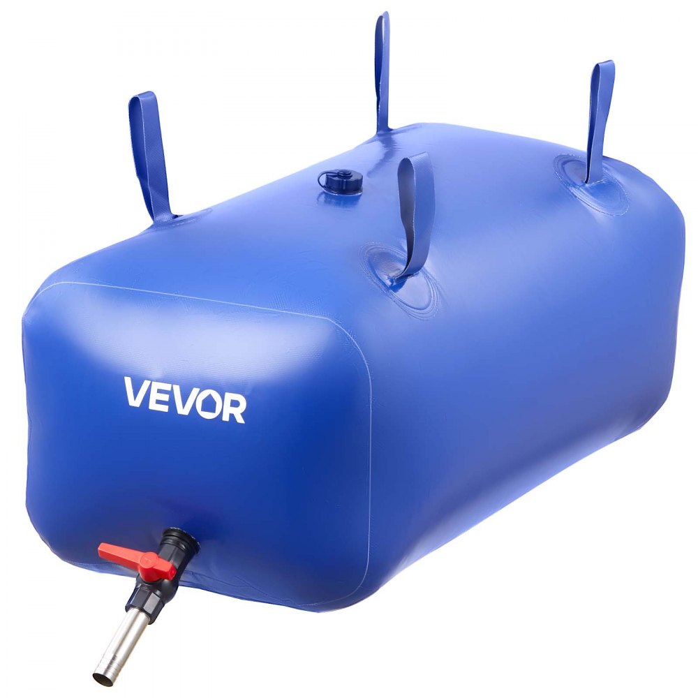 VEVOR Water Storage Bladder 30 Gallon Large Capacity Water Bag, Portable & Collapsible Soft Waters Container, Leakproof & Tear-Resistant PVC Emergency Waters Storage Tank for RV Truck & Outdoor Use