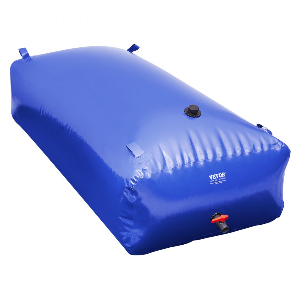 VEVOR 1000L/264 Gallon Water Storage Bladder, RV Water Tank, 1000D Blue PVC Collapsible Water Storage Containers, Large Capacity Soft Water Bag, Portable Water Bladder, Fire Prevention, Camping