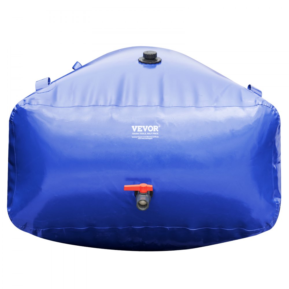 VEVOR 1000L/264 Gallon Water Storage Bladder, RV Water Tank, 1000D Blue PVC Collapsible Water Storage Containers, Large Capacity Soft Water Bag, Portable Water Bladder, Fire Prevention, Camping