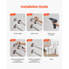 VEVOR Toilet Safety Rail, 31.5 Inch U-Shaped Handicap Grab Bar, 304 Stainless Steel Senior Safety Pole, Toilet Grab Bars with Anti-Slip Handle, 300 Lbs Load Capacity Security Handrail with Support Leg