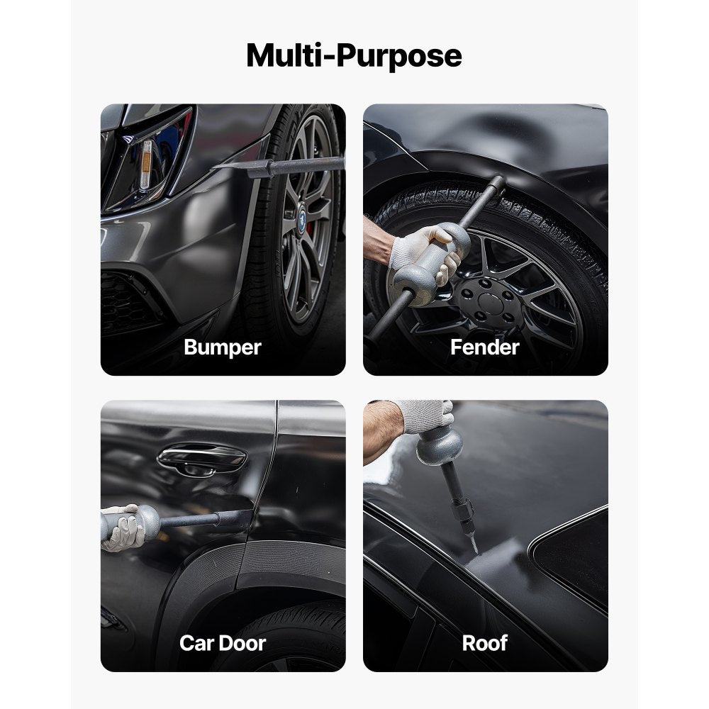 VEVOR Dent Puller Kit, 10 lbs 13-in-1 Slide Hammer Dent Removal Kit, Heavy-Duty Auto Body Truck Repair Automotive Damage Remover Tool Repair Frame with Carrying Case, Extension Rod, Non-Slip Handle