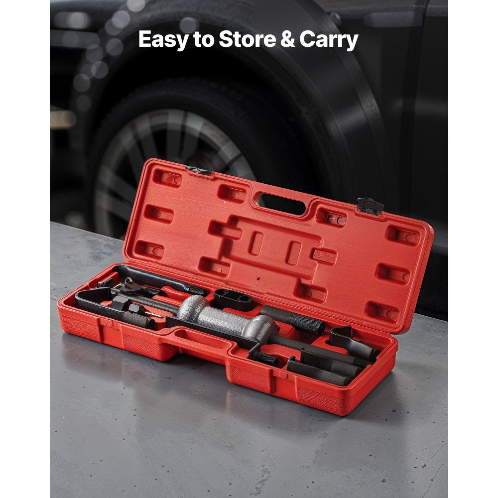VEVOR Dent Puller Kit, 10 lbs 13-in-1 Slide Hammer Dent Removal Kit, Heavy-Duty Auto Body Truck Repair Automotive Damage Remover Tool Repair Frame with Carrying Case, Extension Rod, Non-Slip Handle