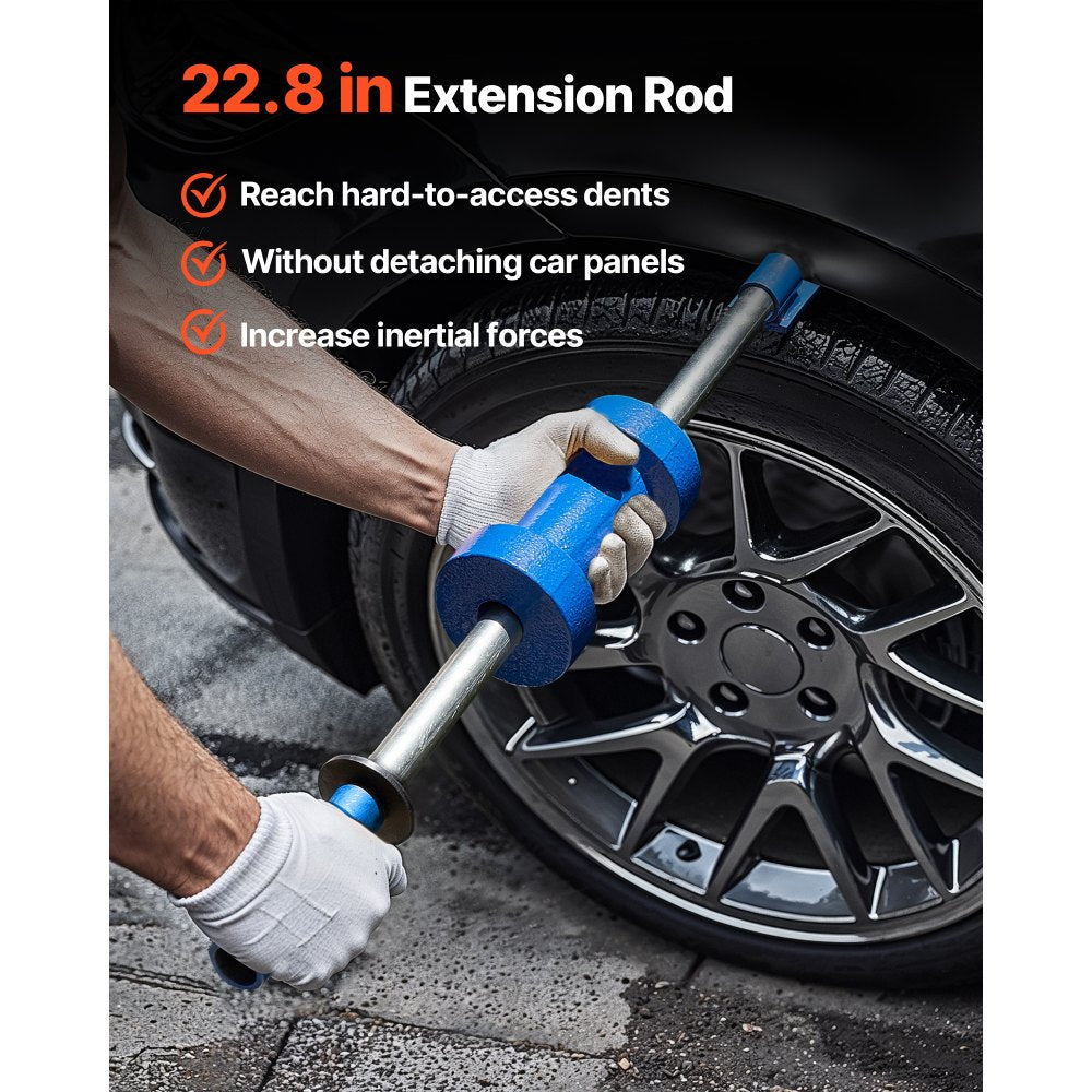 VEVOR Dent Puller Kit, 13 lbs 14-in-1 Slide Hammer Dent Removal Kit, Heavy-Duty Auto Body Truck Repair Automotive Damage Remover Tool Repair Frame with Carrying Case, Extension Rod, Non-Slip Handle