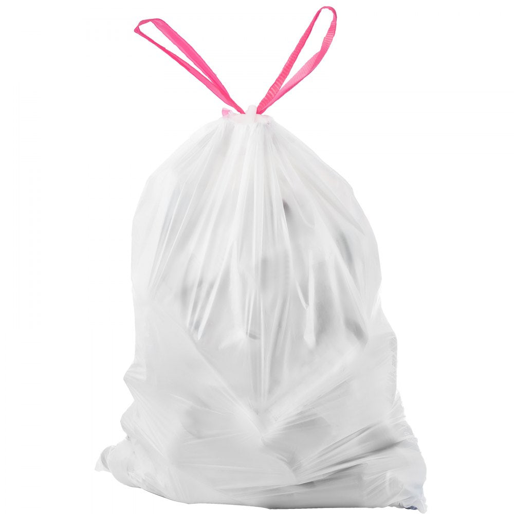 VEVOR Drawstring Trash Bags, 13 Gallon 110 Count Tall Kitchen Trash Bags, Extra Thick Fresh Scent Garbage Bag, Recyclable Bin Bag with Drawstrings, for Home Kitchen, Office, RV and Camping (White)