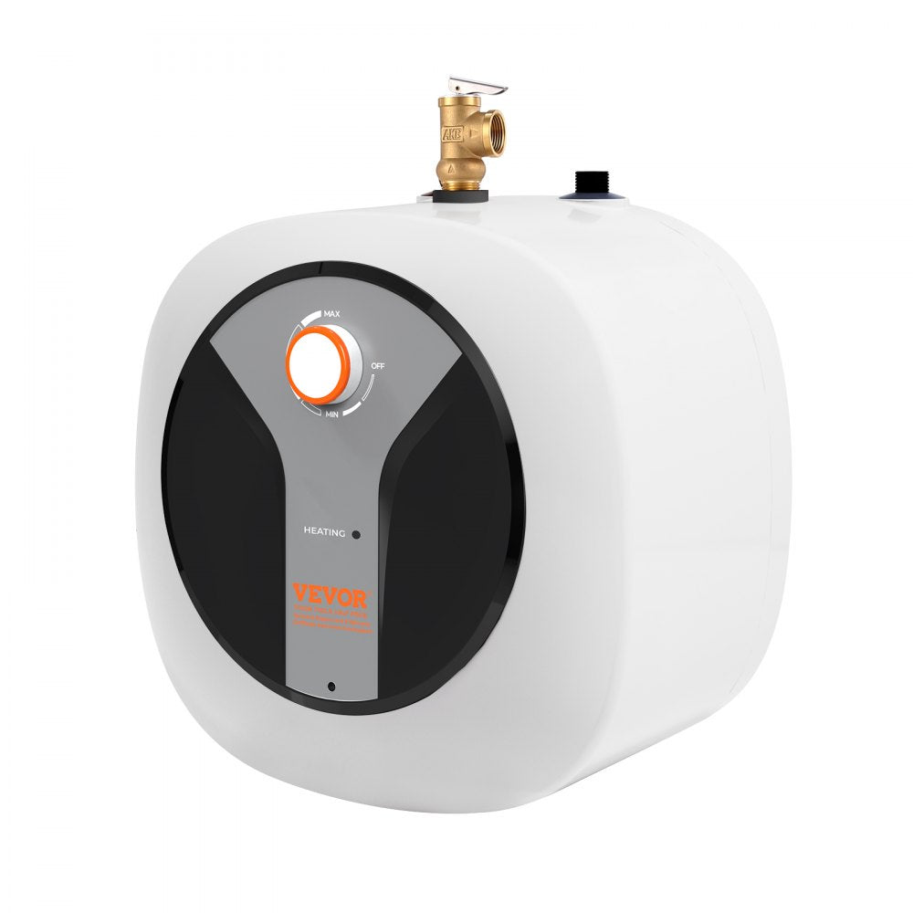 VEVOR Electric Mini-Tank Water Heater 4-Gallon Tank, 1440W Hot Water Boiler Storage, Safety Temperature Pressure Valve Easy Install, for Kichen Bathroom Restaurant, Shelf Wall Mounted