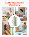 VEVOR 12 Gallon Electric Tank Water Heater, 1600W Point-of-Use Hot Water Heater with LED Display, Knob Control, Side Outlet, 120V Storage Design with T&P Valve for Small Apartments & Studios, Gray