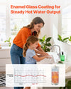 VEVOR 30 Gallon Electric Tank Water Heater, 5000W Point-of-Use Hot Water Heater with LED Display, Knob Control, Top Outlet, 240V with T&P Valve for Large Families, Small Commercial Spaces, Gray