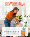 VEVOR 6 Gallon Electric Tank Water Heater, 1600W Point-of-Use Hot Water Heater with LED Display, Knob Control, Top Outlet, 120V Storage Design with T&P Valve for Studio Apartments, RVs, Gray