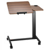 VEVOR Overbed Table, Mobile Bed Side Table with Flip Desktop and 4 Wheels, Height & Angle Adjustable Rolling Laptop Desk with Cup Holder, Portable Over Bed Desk for Home, Office, Study, Wood + Black