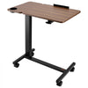 VEVOR Overbed Table, Mobile Bed Side Table with Flip Desktop and 4 Wheels, Height & Angle Adjustable Rolling Laptop Desk with Cup Holder, Portable Over Bed Desk for Home, Office, Study, Wood + Black