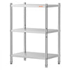 VEVOR Stainless Steel Shelving 3-Tier 23.6 x 13.8 x 35.5 in Storage Rack, for Kitchen Pantry Garage, 300 lb Per Shelf Heavy-Duty Freestanding Organizer with 3-Level Adjustable Shelves, Leveling Feet