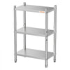 VEVOR Stainless Steel Shelving 3-Tier 23.6 x 13.8 x 35.5 in Storage Rack, for Kitchen Pantry Garage, 300 lb Per Shelf Heavy-Duty Freestanding Organizer with 3-Level Adjustable Shelves, Leveling Feet