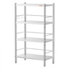 VEVOR Stainless Steel Shelving 4-Tier 23.6 x 13.9 x 51.4 in Storage Rack, for Kitchen Pantry Garage, 300 lb Per Shelf Heavy-Duty Organizer with 3-Level Adjustable Shelves, 6 Hooks, Leveling Feet
