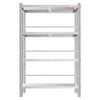 VEVOR Stainless Steel Shelving 4-Tier 31.6 x 15.9 x 51.2 in Storage Rack, for Kitchen Pantry Garage, 300 lb Per Shelf Heavy-Duty Organizer with 3-Level Adjustable Shelves, 6 Hooks, Leveling Feet