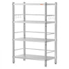 VEVOR Stainless Steel Shelving 4-Tier 31.6 x 15.9 x 51.2 in Storage Rack, for Kitchen Pantry Garage, 300 lb Per Shelf Heavy-Duty Organizer with 3-Level Adjustable Shelves, 6 Hooks, Leveling Feet