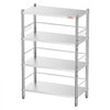 VEVOR Stainless Steel Shelving 4-Tier 31.6 x 15.9 x 51.2 in Storage Rack, for Kitchen Pantry Garage, 300 lb Per Shelf Heavy-Duty Organizer with 3-Level Adjustable Shelves, 6 Hooks, Leveling Feet