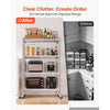 VEVOR Stainless Steel Shelving 4-Tier 31.5 x 15.8 x 53.7 in Storage Rack, for Kitchen Pantry Garage, 300 lb Per Shelf Heavy-Duty Freestanding Organizer with Wheels, 3-Level Adjustable Shelves, 6 Hook
