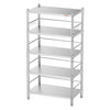 VEVOR Stainless Steel Shelving 5-Tier 31.5 x 15.8 x 70.9 in Storage Rack, for Kitchen Pantry Garage, 1500 lb Total Capacity Heavy-Duty Organizer with 3-Level Adjustable Shelves, 6 Hook, Leveling Feet
