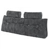 VEVOR Headboard Pillow, Queen Size Wedge Headboard Pillow with 2 Side Pockets and 2 Headrests, Bed Wedge Pillow with Washable Flannel Cloth, for Reading, Gaming, Resting, Working in Bed, Grey
