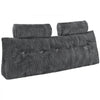 VEVOR Headboard Pillow, Queen Size Wedge Headboard Pillow with 2 Side Pockets and 2 Headrests, Bed Wedge Pillow with Washable Flannel Cloth, for Reading, Gaming, Resting, Working in Bed, Grey