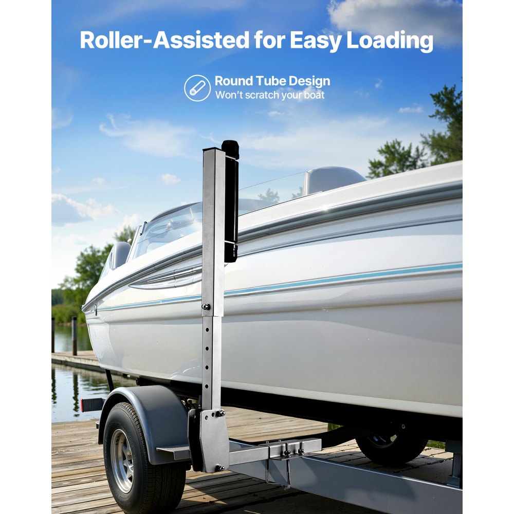 VEVOR Boat Trailer Guides, 27.6-41.3 in Height Adjustable Trailers Guide, 2PCS Thickened High-Duty Trailer Guide-Ons with Smooth Roller Guidance, for Over 16 in Larger Fishing Boats, Runabout Boats
