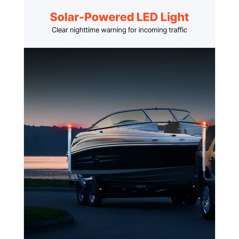 VEVOR Boat Trailer Guide, 40″ with LED Light Trailer Guide Poles, 2PCS High-Hardness Steel Trailer Guide-Ons, Trailer Guides with PVC Pipes, for Ski Boat, Fishing Boat or Sailboat Trailer