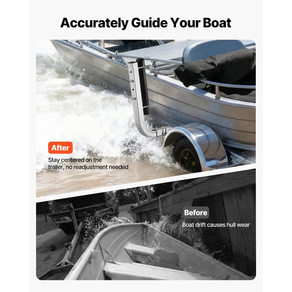 VEVOR Boat Trailer Guides, 18.5 in/20.5 in Height Adjustable Trailers Guide, 2PCS Thickened High-Duty Steel Trailer Guide-Ons with Smooth Roller Guidance, for V-Hull Boats, Small to Mid-Size Boats