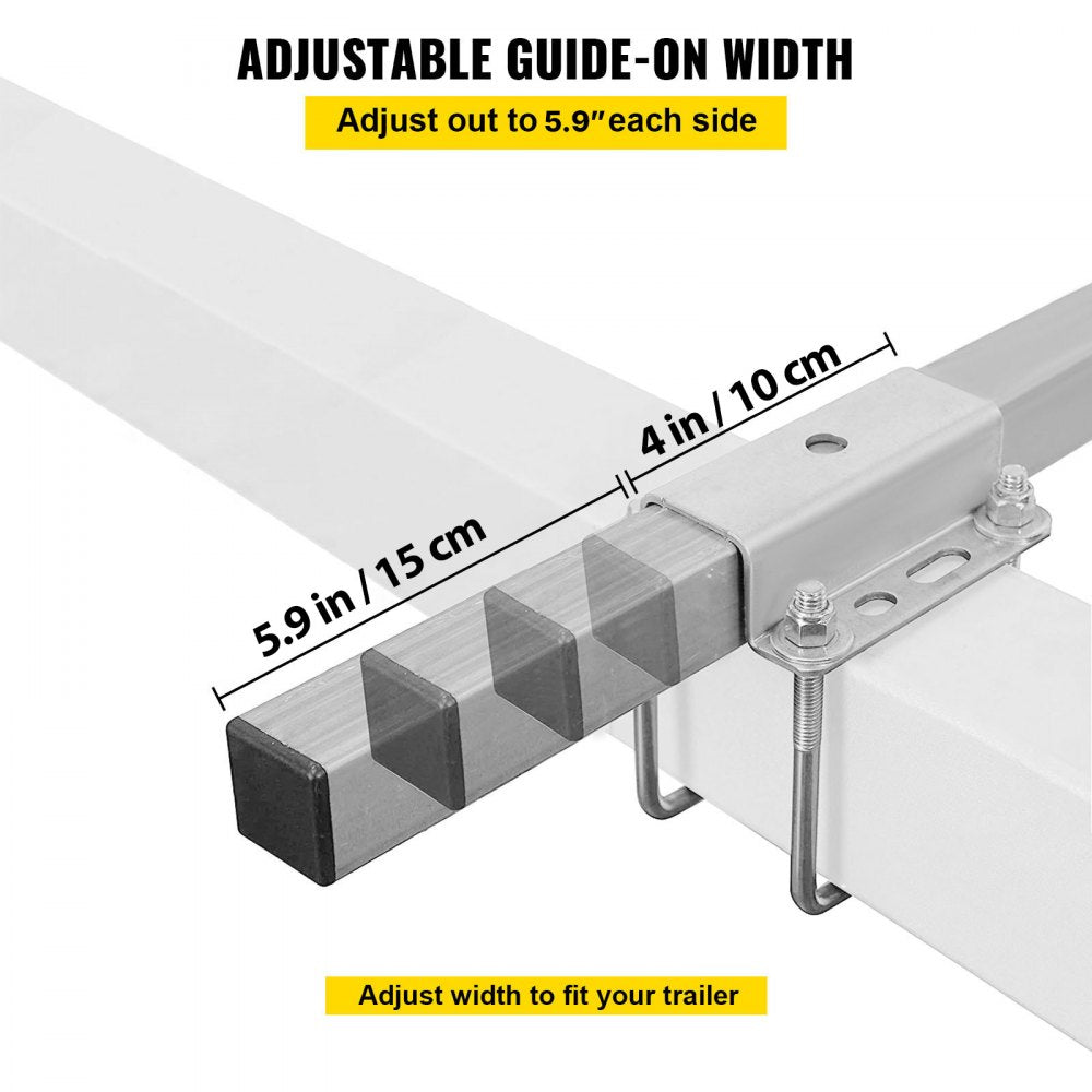 VEVOR Boat Trailer Guide on, 20", One Pair Trailer Pontoon Bunk Board Guide-ons, Steel Trailer Guides, Complete Mounting Accessories Included, for Ski Boat, Fishing Boat or Sailboat Trailer