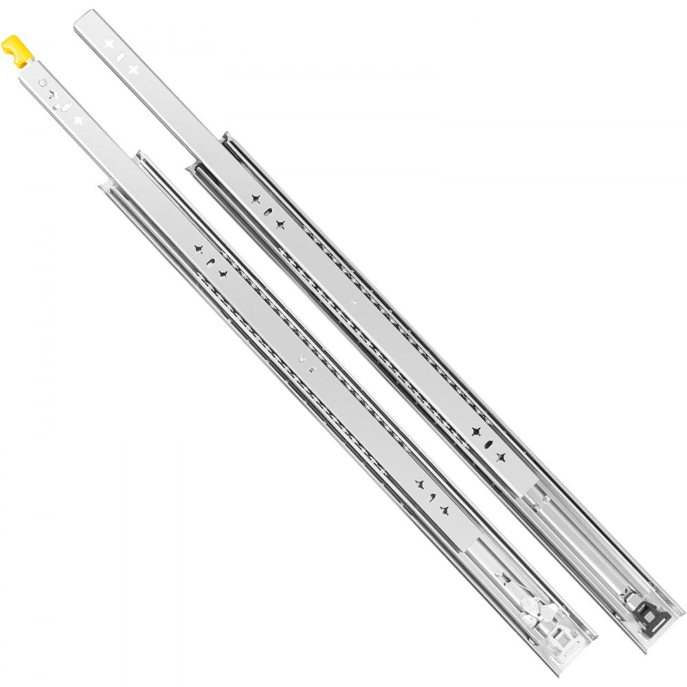 VEVOR Heavy Duty Drawer Slides 2PCS Drawer Slides 24\" Locking Drawer Slides 250LBS Capacity Heavy Duty Slides Three Section Full Extension Drawer Slide Cold-Rolled Steel Industrial Drawer Slides