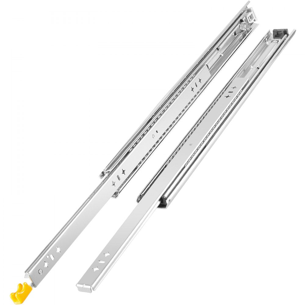 VEVOR Heavy Duty Drawer Slides 2PCS Drawer Slides 24\" Locking Drawer Slides 250LBS Capacity Heavy Duty Slides Three Section Full Extension Drawer Slide Cold-Rolled Steel Industrial Drawer Slides