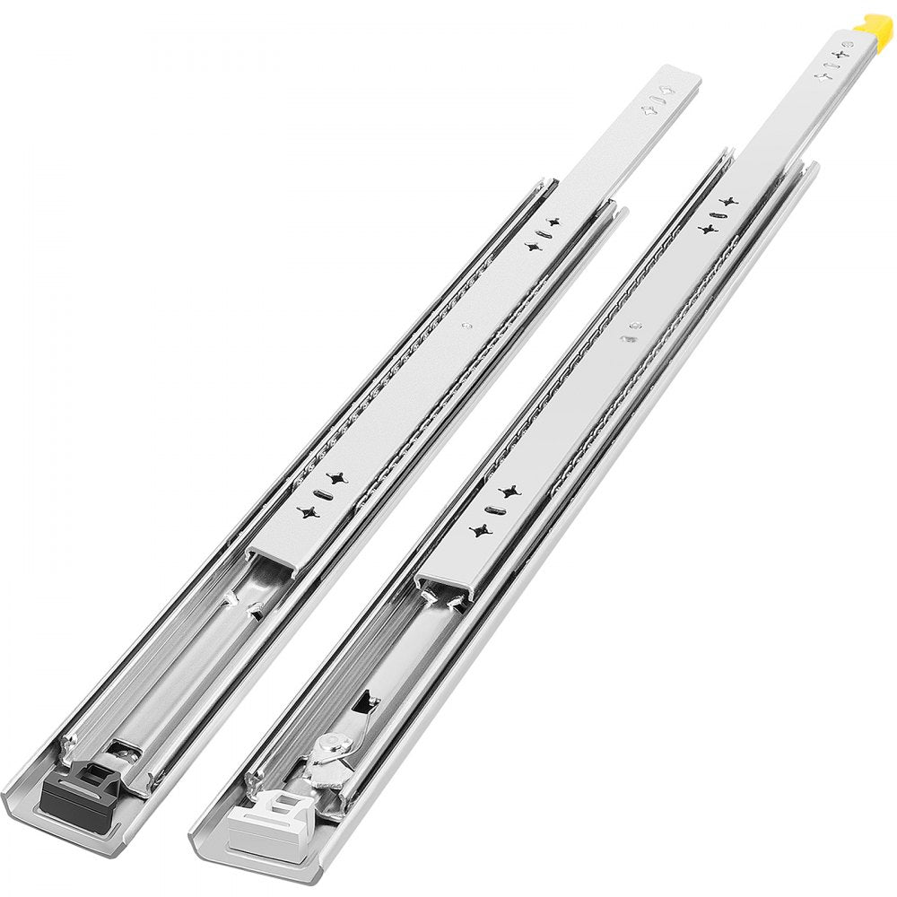 VEVOR Heavy Duty Drawer Slides 2PCS Drawer Slides 24\" Locking Drawer Slides 250LBS Capacity Heavy Duty Slides Three Section Full Extension Drawer Slide Cold-Rolled Steel Industrial Drawer Slides