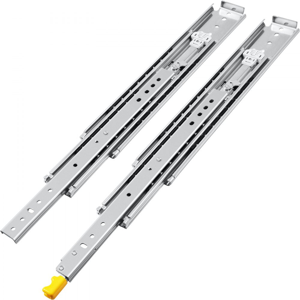 VEVOR Heavy Duty Drawer Slides 36\" Length, Locking Drawer Slides 500lbs Load Capacity Long Full Extension Drawer Slide 1 Pair Side Mount Ball Bearing Drawer Glides Push to Open Drawer Runners Rail