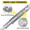 VEVOR Heavy Duty Drawer Slides 36\" Length, Locking Drawer Slides 500lbs Load Capacity Long Full Extension Drawer Slide 1 Pair Side Mount Ball Bearing Drawer Glides Push to Open Drawer Runners Rail