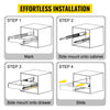 VEVOR Heavy Duty Drawer Slides 36\" Length, Locking Drawer Slides 500lbs Load Capacity Long Full Extension Drawer Slide 1 Pair Side Mount Ball Bearing Drawer Glides Push to Open Drawer Runners Rail