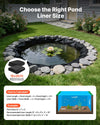 VEVOR Pond Liner 15 x 20 ft, 45 Mil, EPDM Rubber Fish Koi Pond Liner and Underlayment Combo, Easy to Cut, Durable & Leakproof, for Outdoor Ponds, Water Garden, Waterfall, Fishpond, Fountains, Black