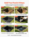 VEVOR Pond Liner 15 x 20 ft, 45 Mil, EPDM Rubber Fish Koi Pond Liner and Underlayment Combo, Easy to Cut, Durable & Leakproof, for Outdoor Ponds, Water Garden, Waterfall, Fishpond, Fountains, Black