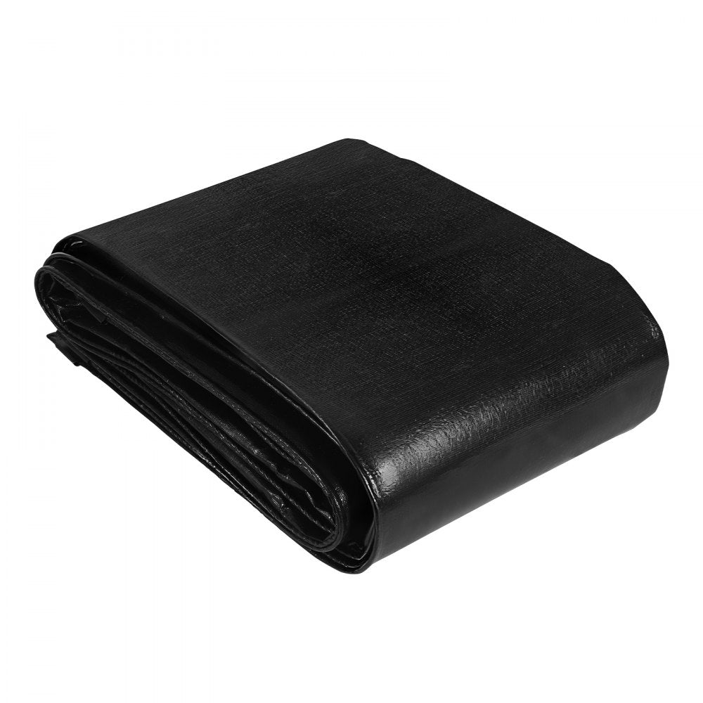 VEVOR 25 x 30 ft Pond Liner, 14 Mil Thickness, 3-Layer Reinforced PE Fish Koi Pond Liner for Outdoor Ponds, with Hemmed Edge and 4 Metal Buttonholes, for Water Garden, Waterfall, and Fountains, Black