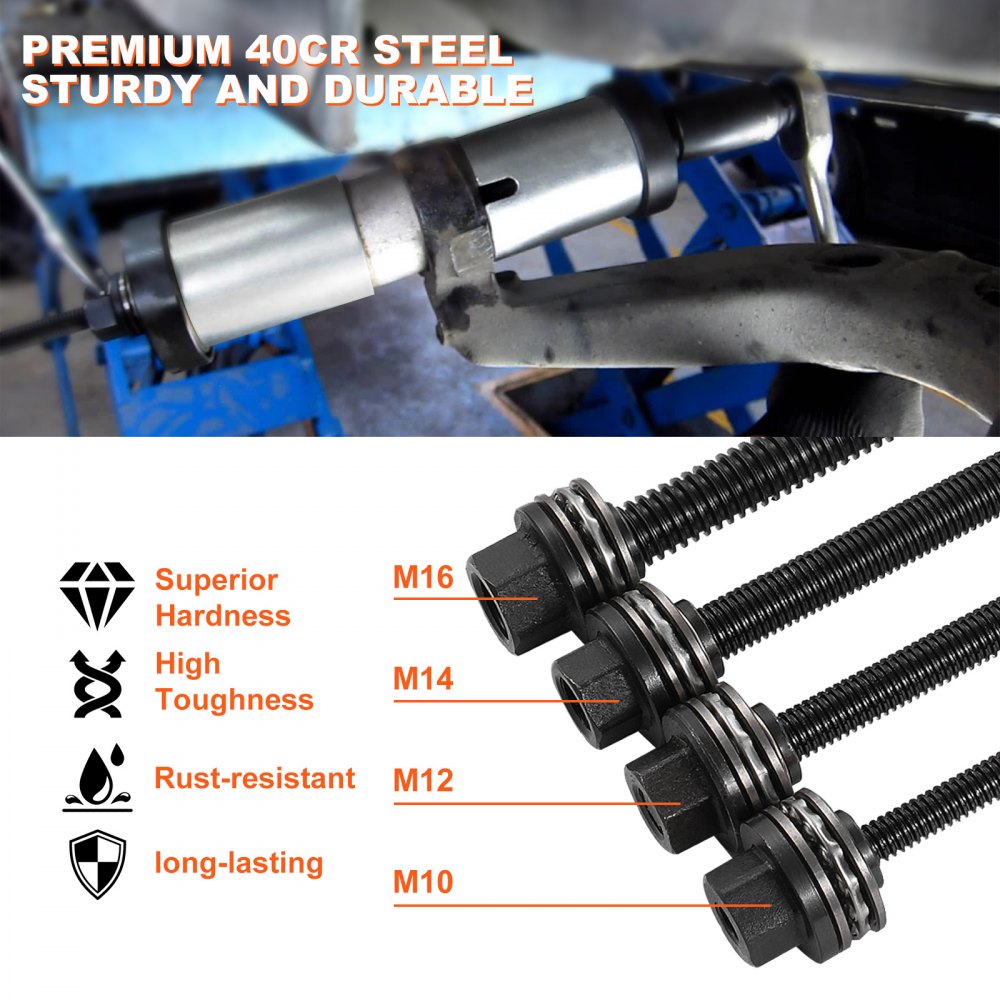 VEVOR 26 PCS Pull and Press Sleeve Kit, Steel Bush Bearing Removal and Installation Set, Bush Removal Insertion Sleeve Tools with Carrying Case, Multi-Vehicle Compatibility for LCV and HGV Engines