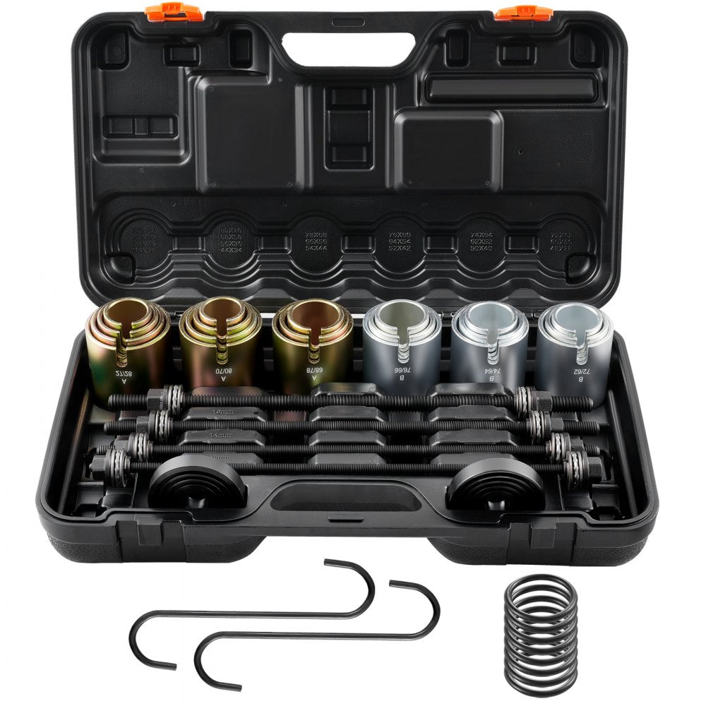 VEVOR 26 PCS Pull and Press Sleeve Kit, Steel Bush Bearing Removal and Installation Set, Bush Removal Insertion Sleeve Tools with Carrying Case, Multi-Vehicle Compatibility for LCV and HGV Engines
