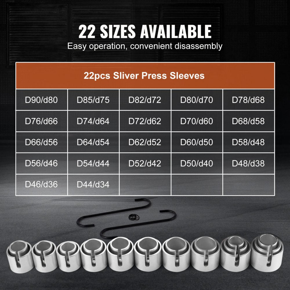 VEVOR 27 PCS Pull and Press Sleeve Kit, Steel Bush Bearing Removal and Installation Set, Bush Removal Insertion Sleeve Tools with Carrying Case, Multi-Vehicle Compatibility for LCV and HGV Engines