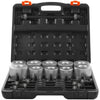 VEVOR 27 PCS Pull and Press Sleeve Kit, Steel Bush Bearing Removal and Installation Set, Bush Removal Insertion Sleeve Tools with Carrying Case, Multi-Vehicle Compatibility for LCV and HGV Engines