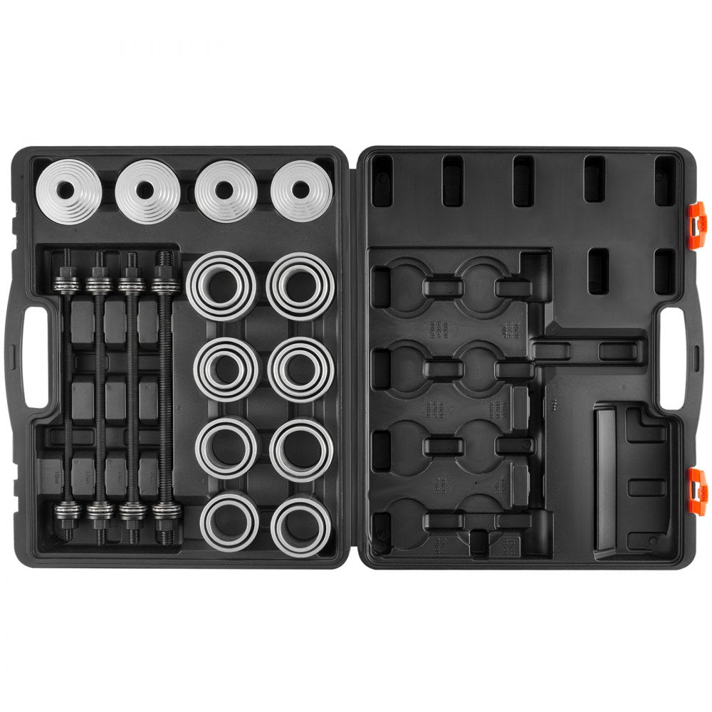 VEVOR 36 PCS Pull and Press Sleeve Kit, Steel Bush Bearing Removal and Installation Set, Bush Removal Insertion Sleeve Tools with Carrying Case, Multi-Vehicle Compatibility for LCV and HGV Engines