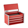 VEVOR Metal Tool Box, 8.6-inch, Portable Metal Tool Box with 3 Drawers, Small Tool Chest with EVA Liners and PP Feet Pads, Heavy-Duty Steel With Ball Bearing Opening and Powder Coated Finish, Red
