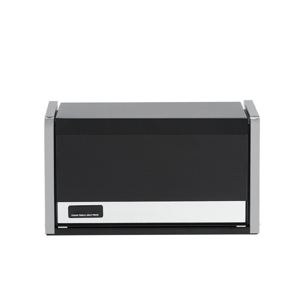 VEVOR Metal Tool Box, 8.6-inch, Portable Metal Tool Box with 3 Drawers, Small Tool Chest with EVA Liners and PP Feet Pads, Heavy-Duty Steel With Ball Bearing Opening and Powder Coated Finish, Black