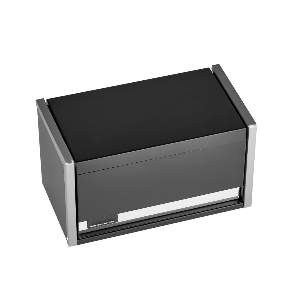 VEVOR Metal Tool Box, 8.6-inch, Portable Metal Tool Box with 3 Drawers, Small Tool Chest with EVA Liners and PP Feet Pads, Heavy-Duty Steel With Ball Bearing Opening and Powder Coated Finish, Black