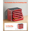 VEVOR Metal Tool Box, 8.6-inch, Portable Metal Tool Box with 5 Drawers, Small Tool Chest with EVA Liners and PP Feet Pads, Heavy-Duty Steel With Ball Bearing Opening and Powder Coated Finish, Red
